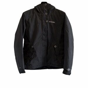 Columbia Omni-Tech Waterproof Rain Jacket Women’s Size L Black Hooded